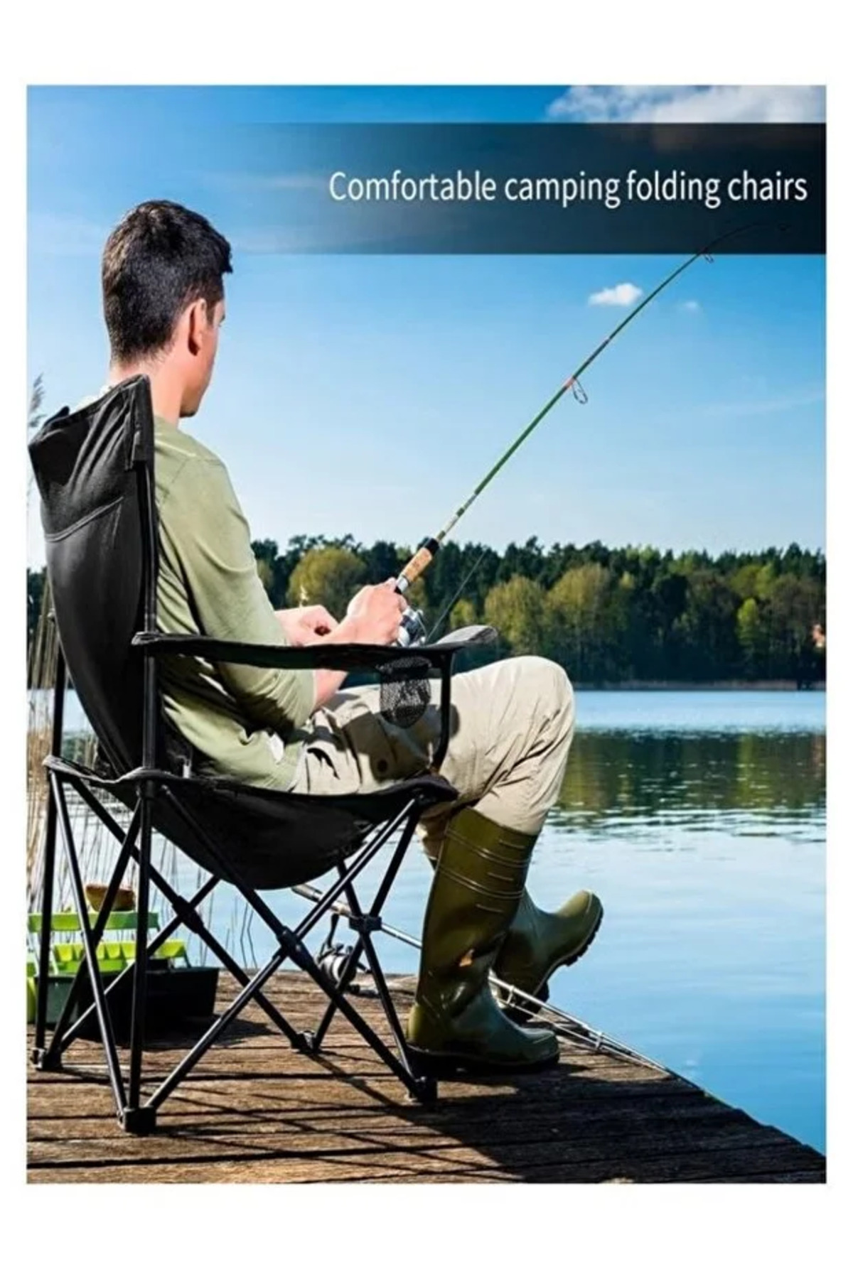 طقم كراسي تخييم يتكون من 6 كراسي قابلة للطي من قماش أكسفورد وقوائم معدنية – 40×40×80سم