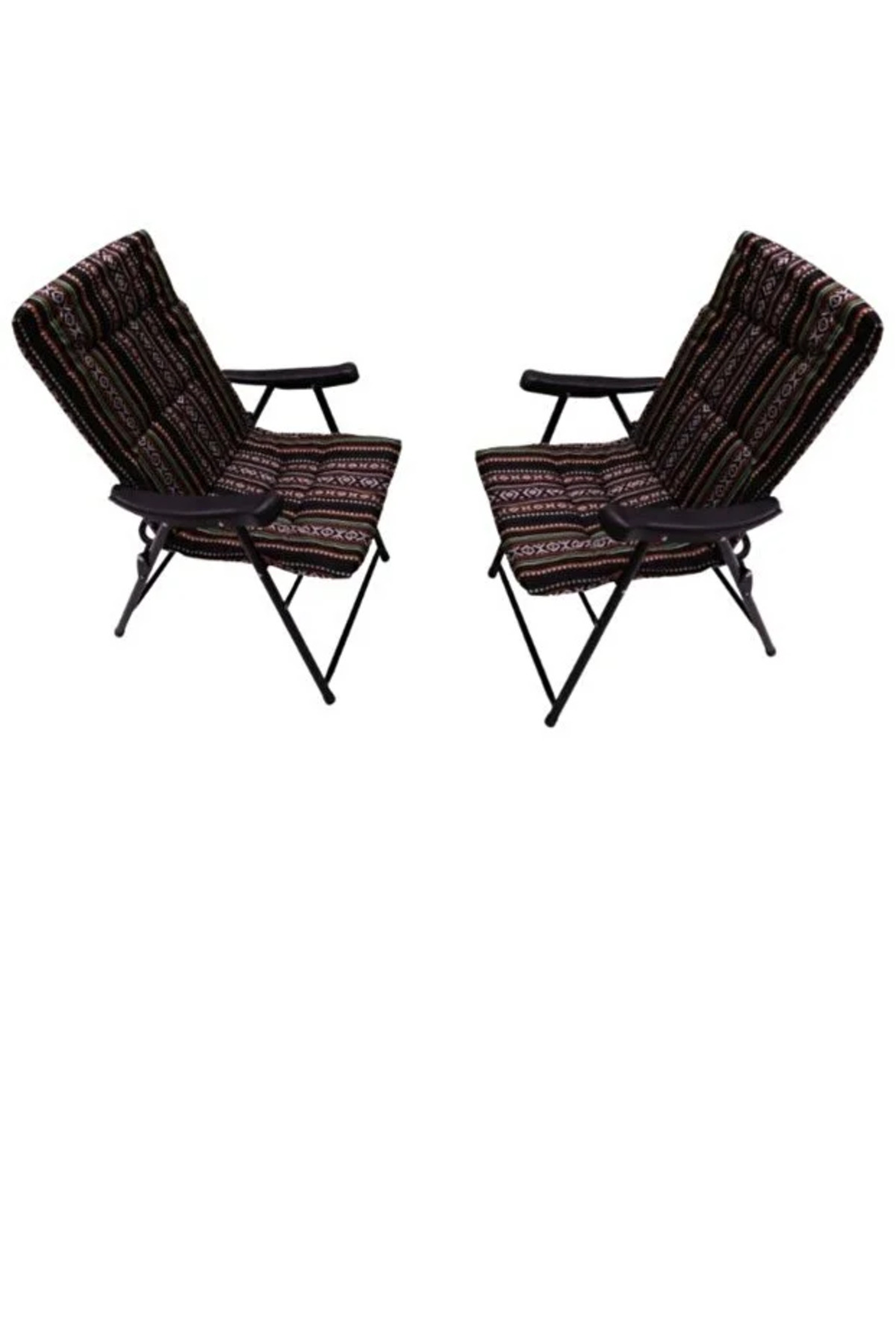 طقم كراسي سدو قابلة للطي مع مساند للذراعين - كرسيان (للنزهات/الرياضة/الأنشطة الخارجية)