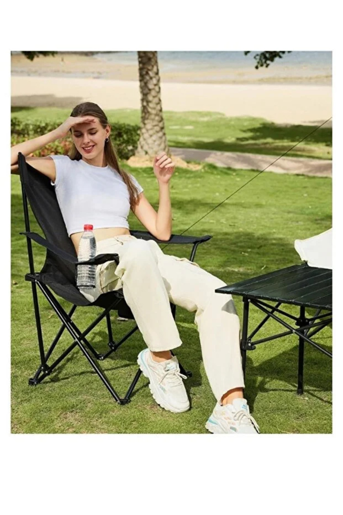 طقم كراسي تخييم يتكون من 5 كراسي قابلة للطي من قماش أكسفورد وقوائم معدنية, 40×40×80سم