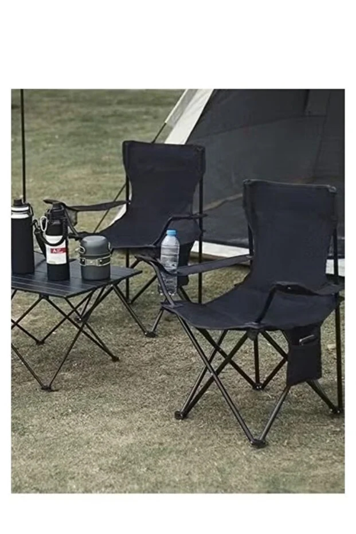 طقم كراسي تخييم يتكون من 5 كراسي قابلة للطي من قماش أكسفورد وقوائم معدنية, 40×40×80سم