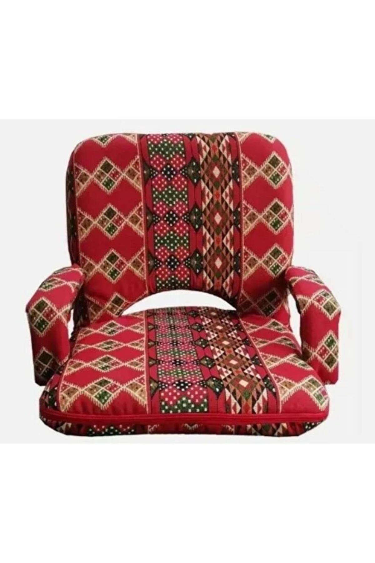 كرسي أرضي عربي تقليدي قابل للطي مع مسند للذراعين ومسند ظهر قابل للتعديل بالكامل