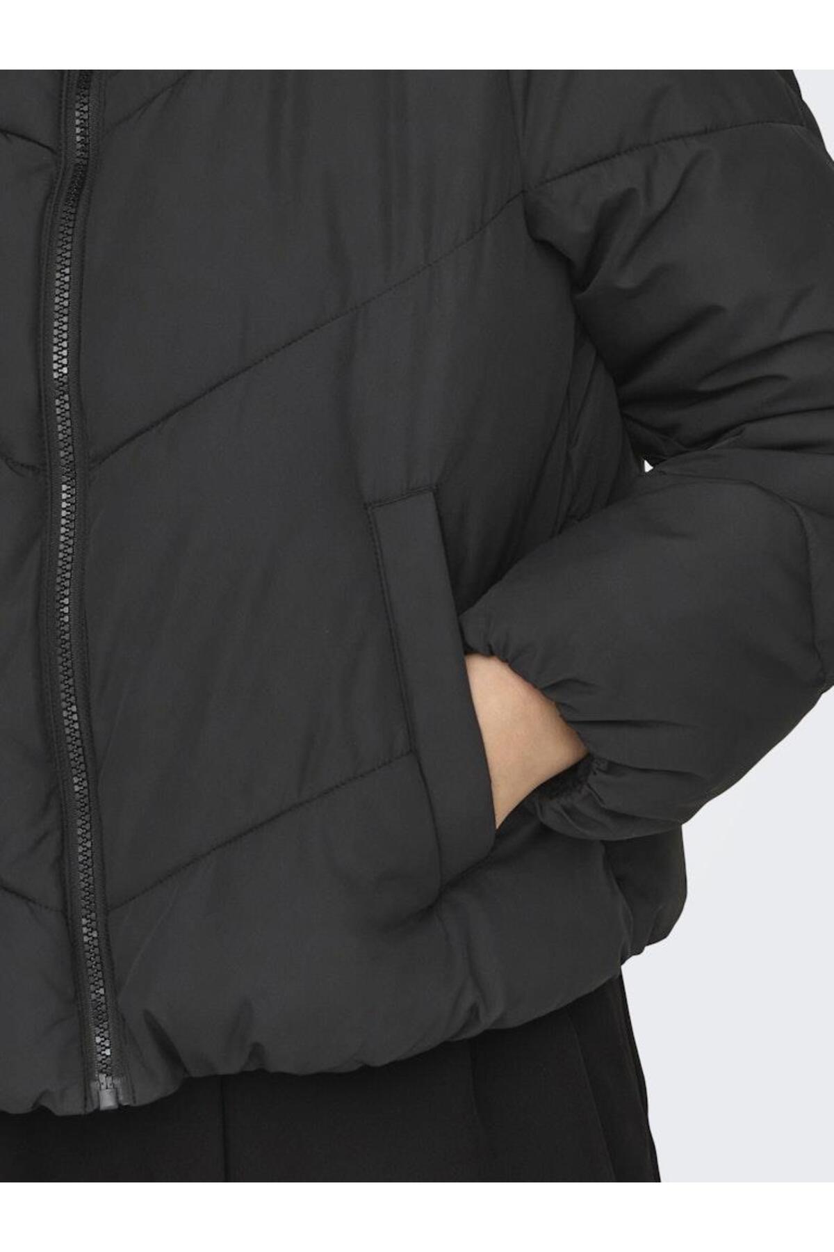 ONLY  Kadın Mont Siyah 15308639 Onlmaggı Solıd Puffer Cc Otw - Görsel 7
