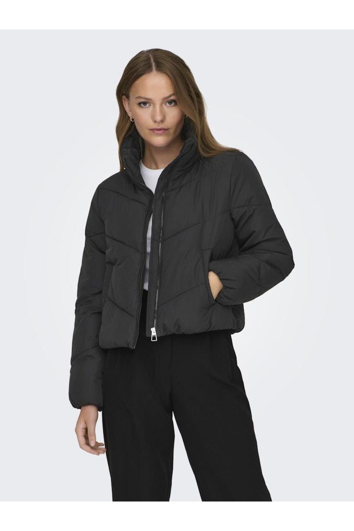 ONLY  Kadın Mont Siyah 15308639 Onlmaggı Solıd Puffer Cc Otw