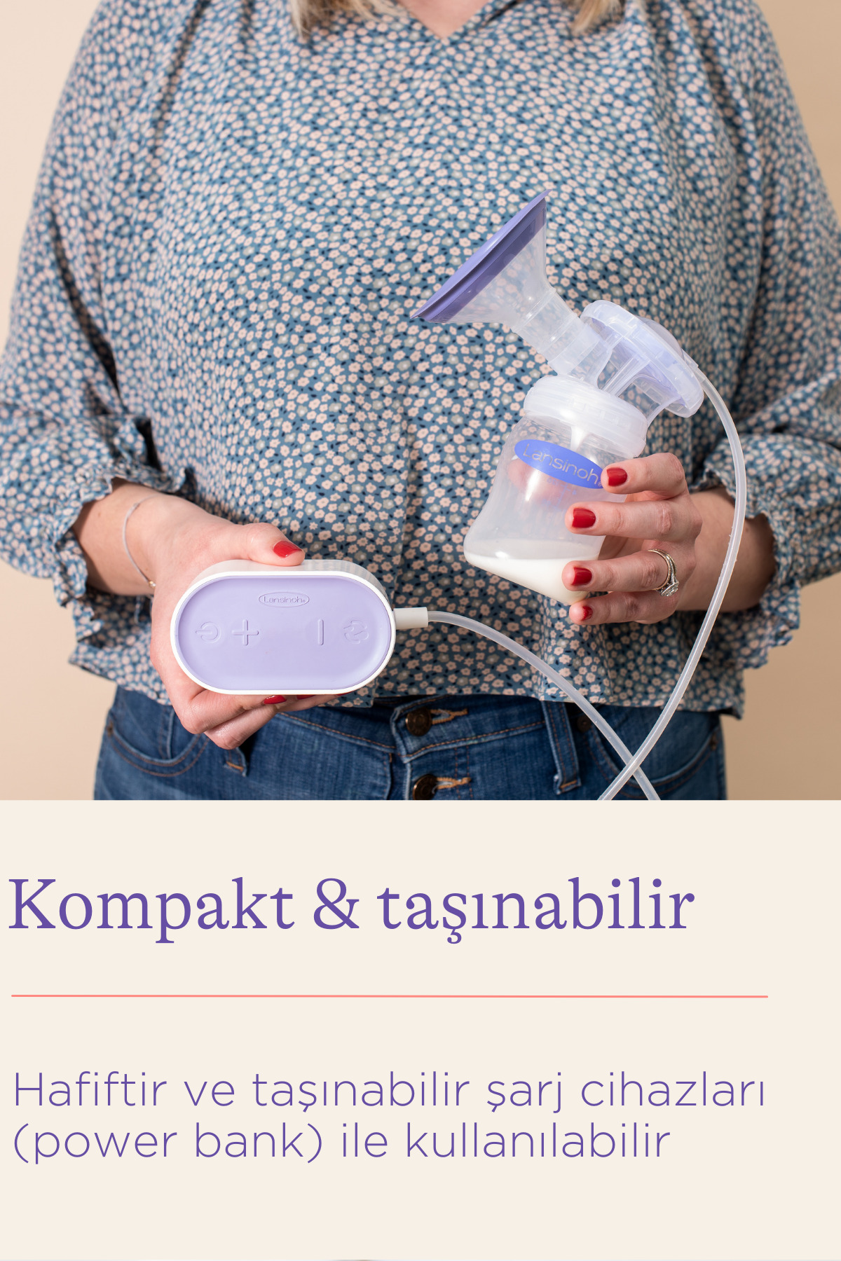 LANSINOH Kompakt Tekli Elektrikli Göğüs Pompası Avantaj Seti (+Blue Lock Göğüs Pedi 60 adet) fotoğrafı 3 (önizleme)