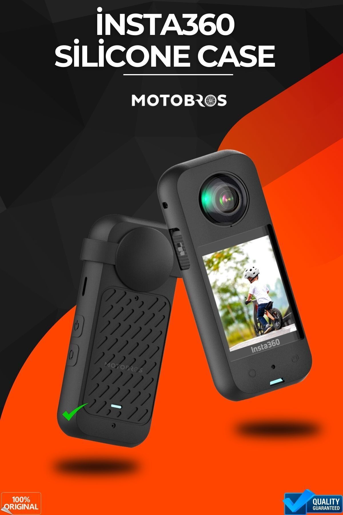 Motobros İnsta 360 Koruma Kılıfı Insta 360 Silicone Case X3 Uyumlu Case Guard