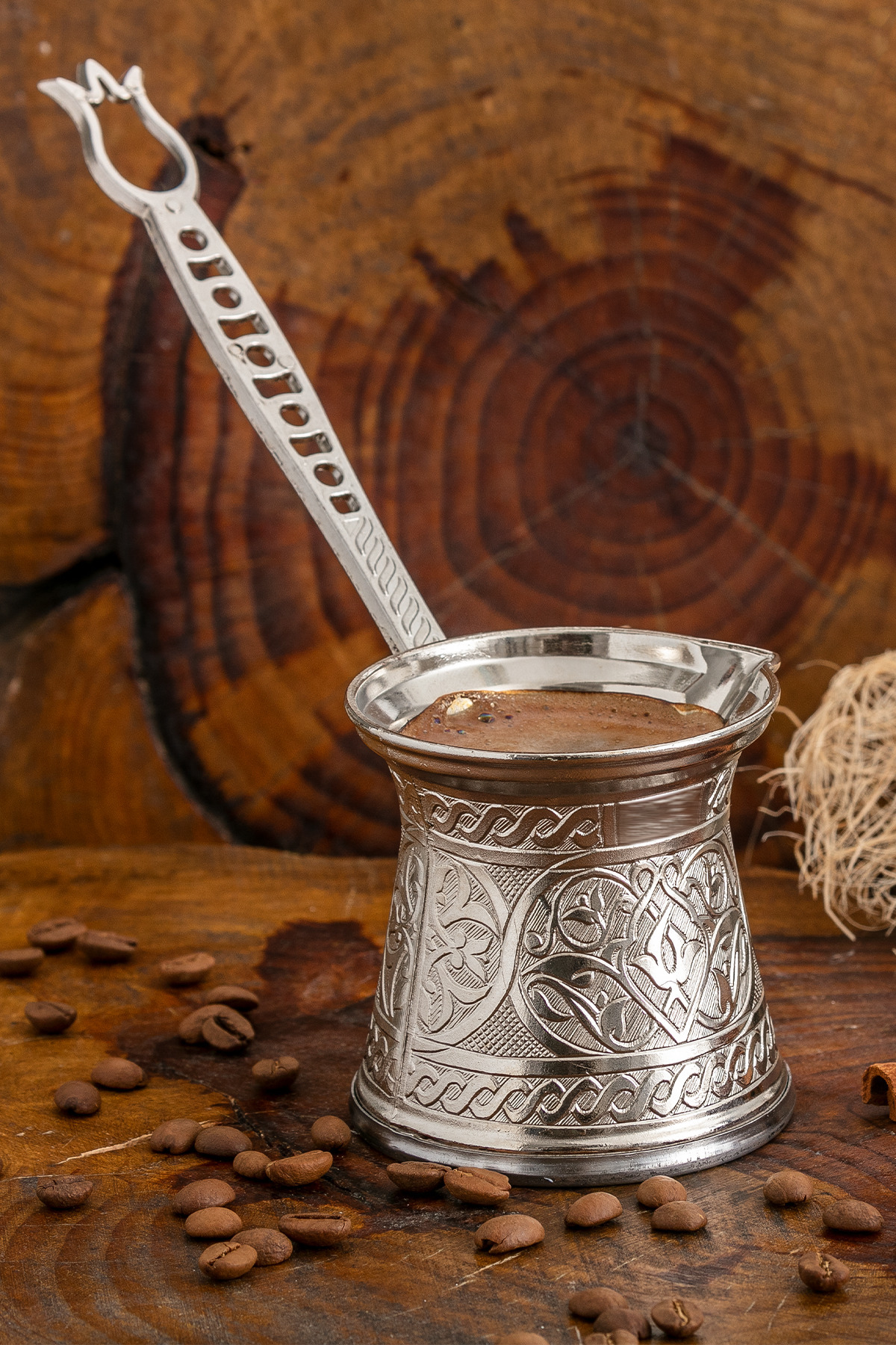 PoloChef Zamak 2 Döküm Kahve Cezvesi Gümüş Renk 100 ml. 2 kişilik