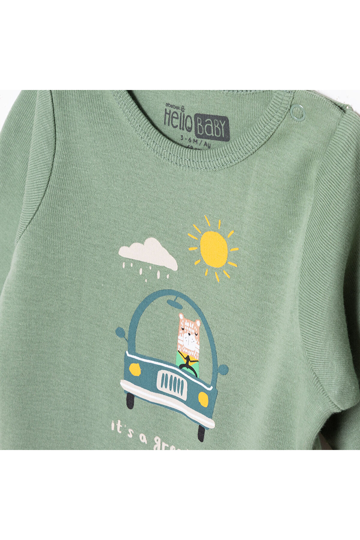 ebebek Hello Baby HelloBaby Erkek Bebek Uzun Kol Body Çıtçıtlı Yaka Uzun Kol fotoğrafı 3 (önizleme)