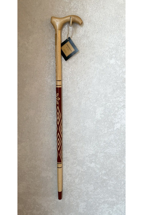 Ahşapdeluxe Desenli Ahşap Baston Stick