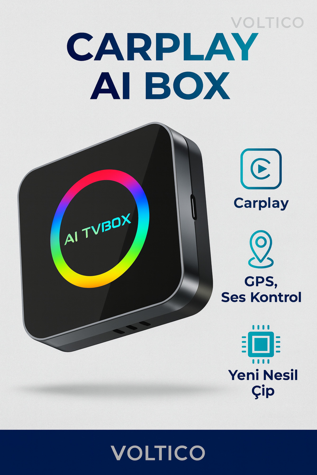 Voltico AI TV Box – Android 13 CarPlay & Android Auto Destekli
