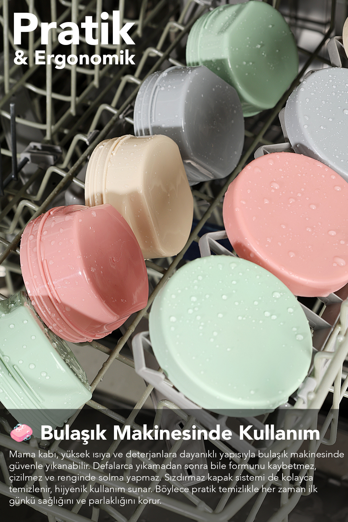 Meleni Baby 3'lü Kapaklı Atıştırma Kabı Seti - Yuvarlak Çocuk Atıştırmalık Bebek Beslenme Mama Kabı 150ml Yeşil fotoğrafı 6 (önizleme)