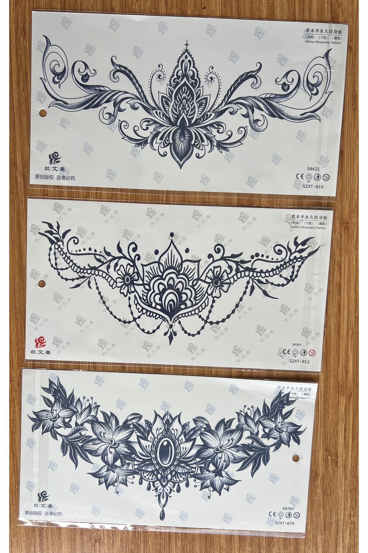 Airbrush Tattoo Çiçekli Kanat 3 Hafta Kalıcı 3 adet Sırt Göğüs için Büyük Boy Yarı Kalıcı Dövme