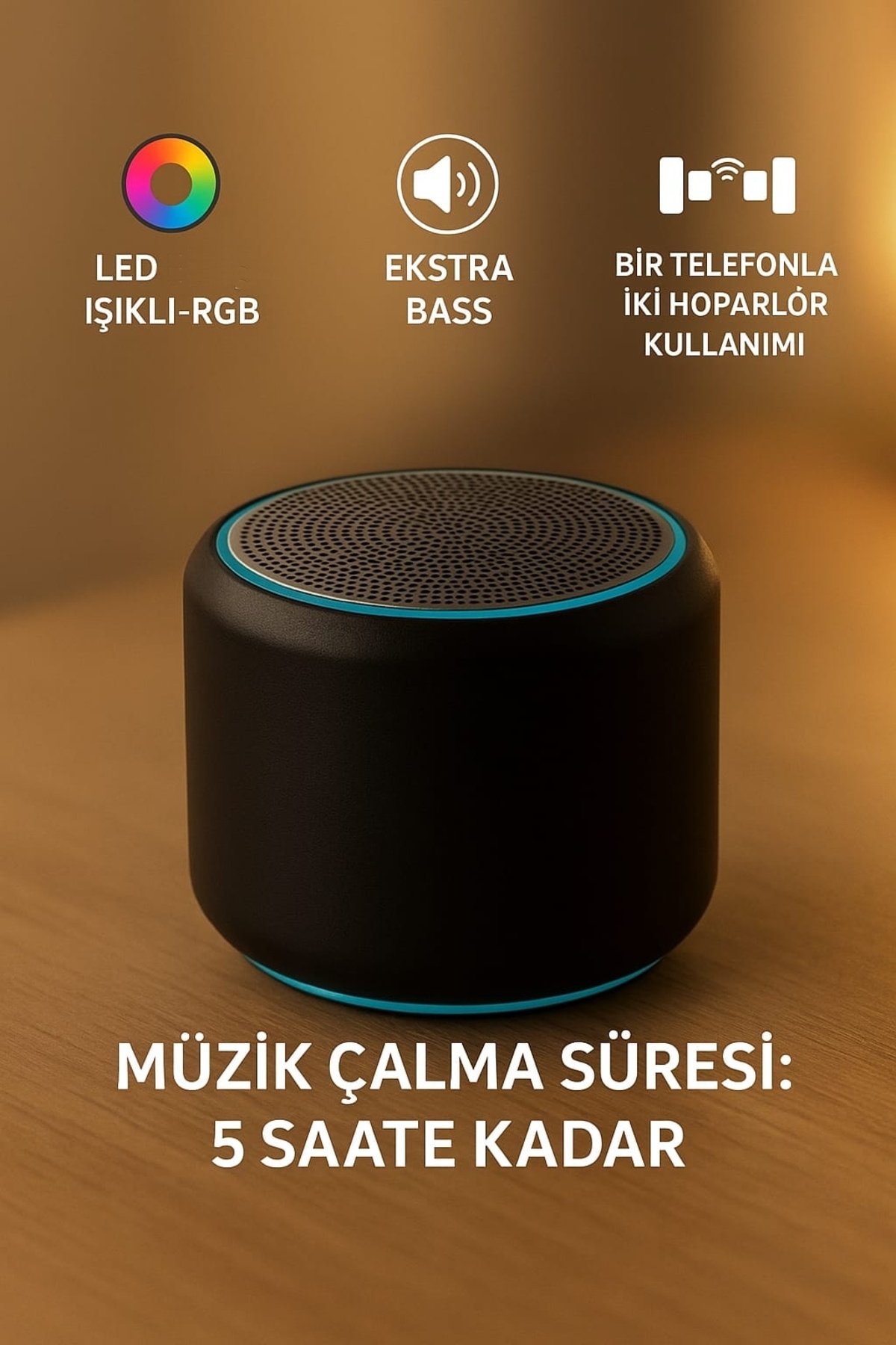 Bunnys Huawei Nova Y72 Uyumlu Taşınabilir Mini Bluetooth Hoparlör – 5 Saat Dayanıklı Pil