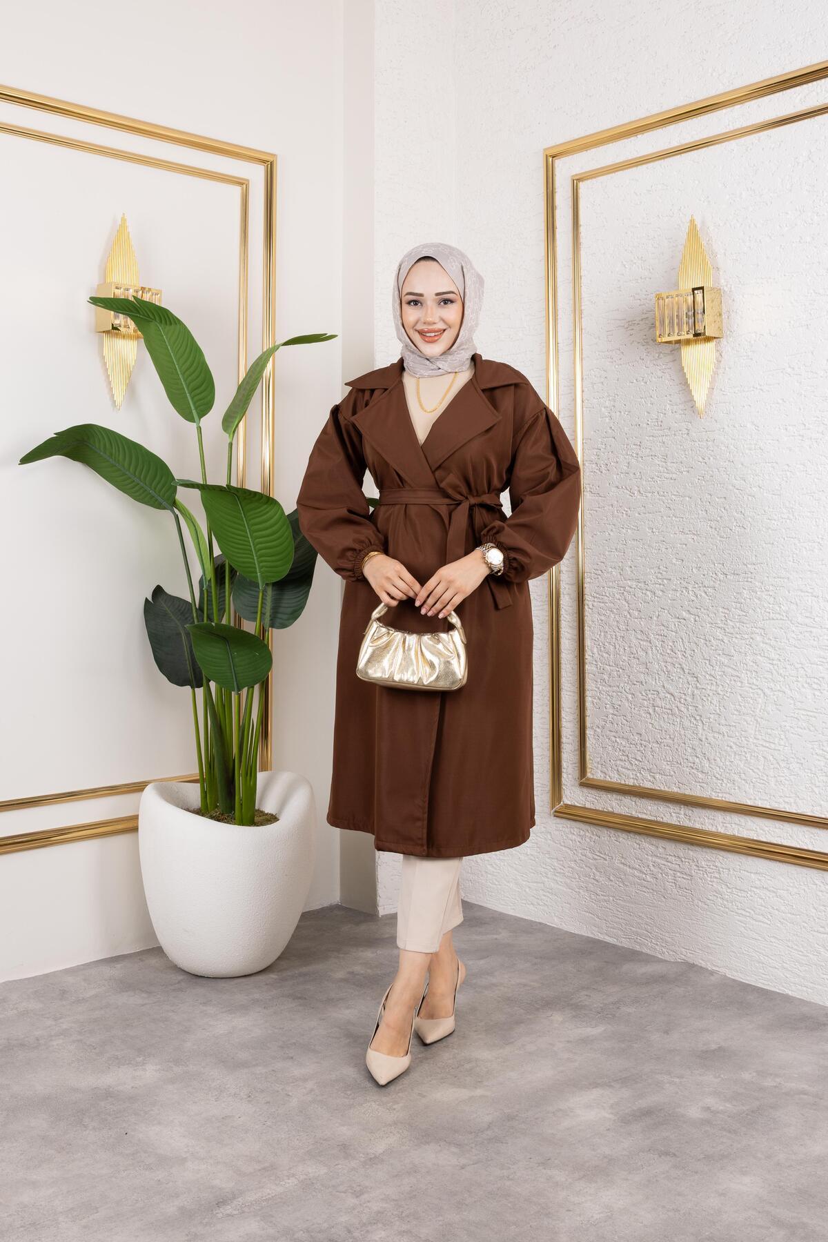 Giza Giyim Balon Kol Trençkot