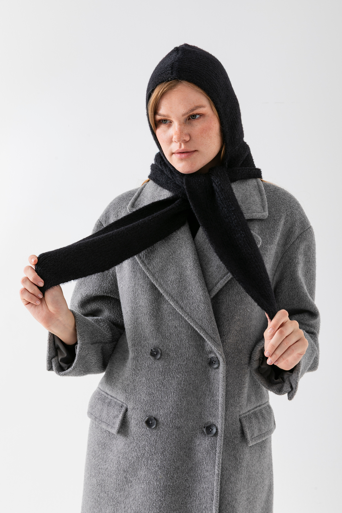 Wega Moda Kadın Yumoş Atkılı Balaclava, Kışlık Bere ve Boyunluk Detaylı Şapka | %100 Yün - Balaclava görsel 5