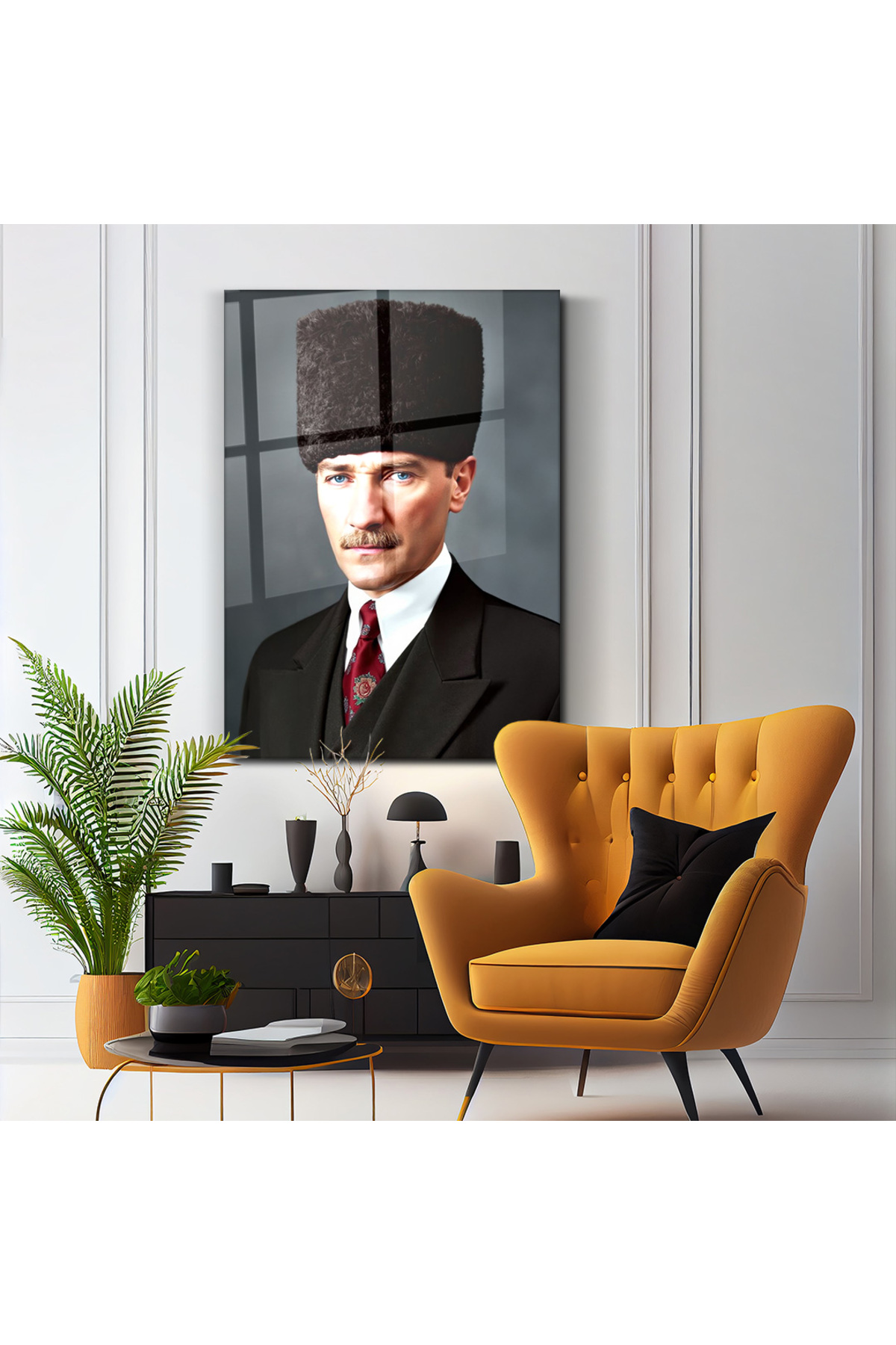 Mustafa Kemal Atatürk Portresi – Renkli -Ev-Ofis-İş-Dekorasyon-Sanatsal-Tasarım -Yapay Zeka - Dikey