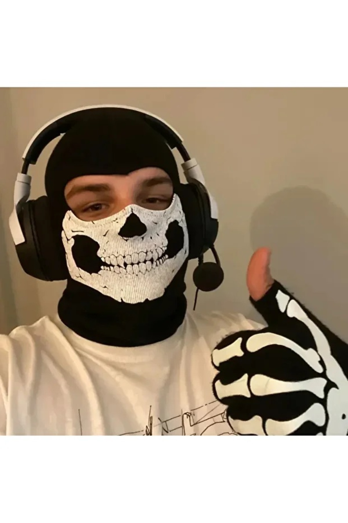 FG KONNİCHİWA Call Of Duty Ghost Kar maskesi Balaklava Maskesi VE DÜZ DESENLİ RENK görsel 5