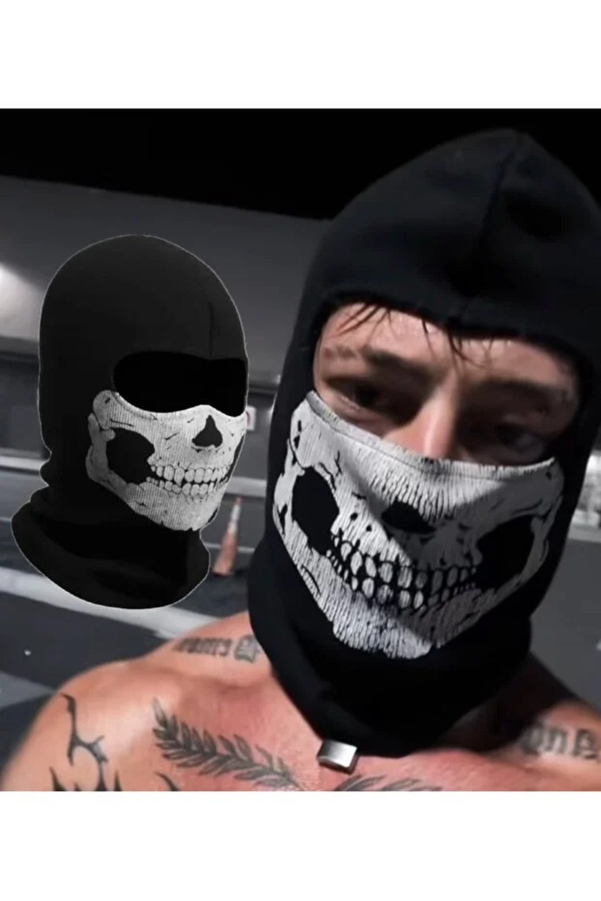 FG KONNİCHİWA Call Of Duty Ghost Kar maskesi Balaklava Maskesi VE DÜZ DESENLİ RENK görsel 2