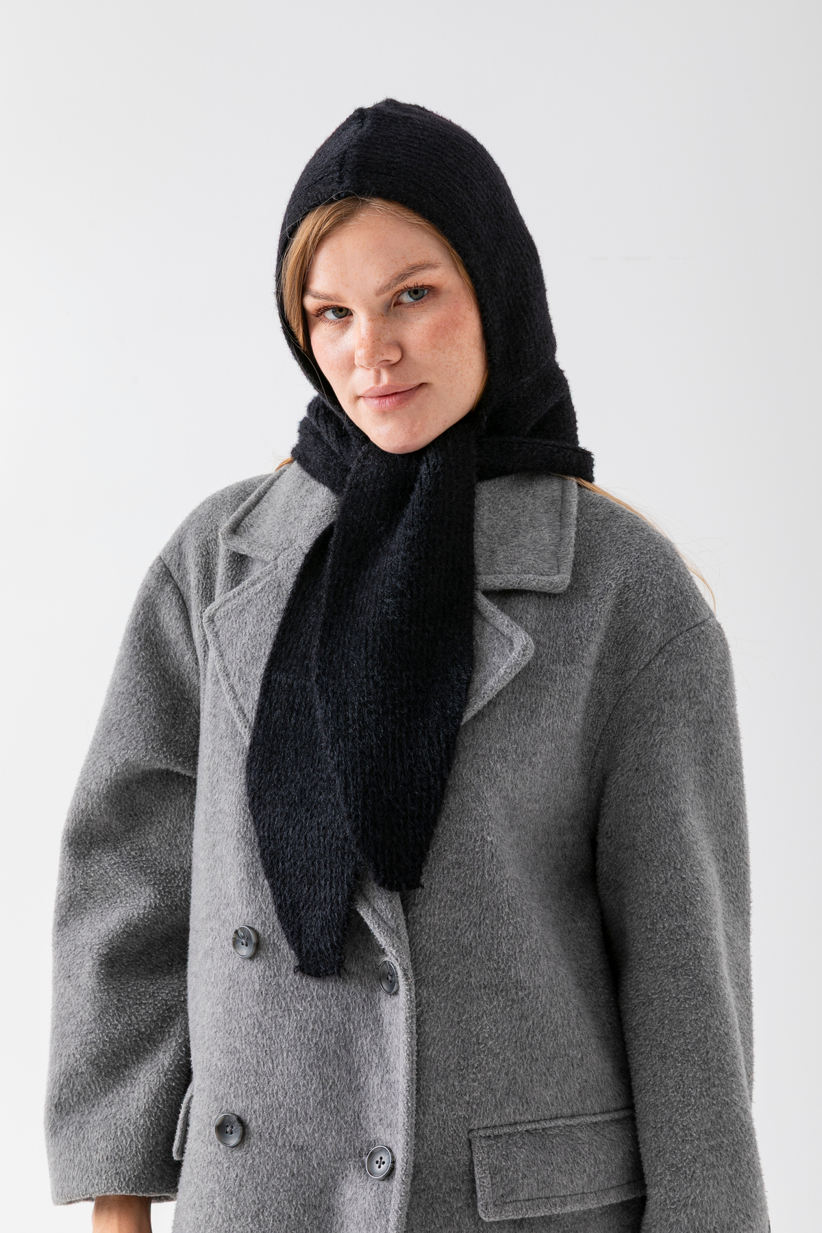 Wega Moda Kadın Yumoş Atkılı Balaclava, Kışlık Bere ve Boyunluk Detaylı Şapka | %100 Yün - Balaclava görsel 2