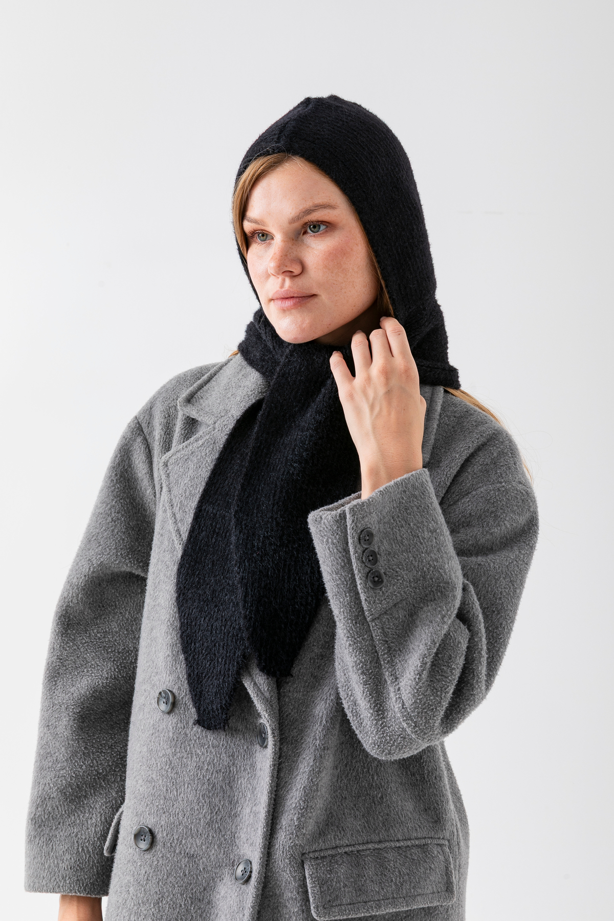 Wega Moda Kadın Yumoş Atkılı Balaclava, Kışlık Bere ve Boyunluk Detaylı Şapka | %100 Yün - Balaclava görsel 3