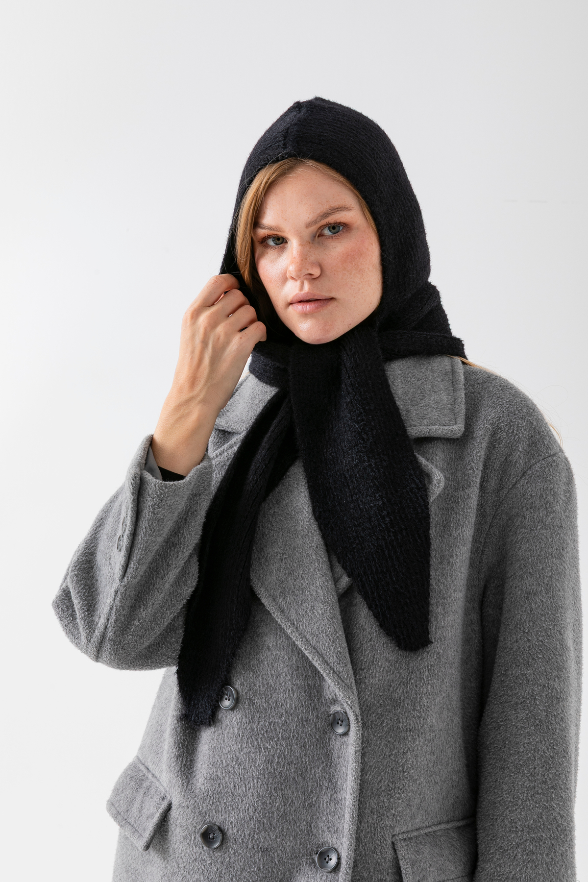 Wega Moda Kadın Yumoş Atkılı Balaclava, Kışlık Bere ve Boyunluk Detaylı Şapka | %100 Yün - Balaclava görsel 4