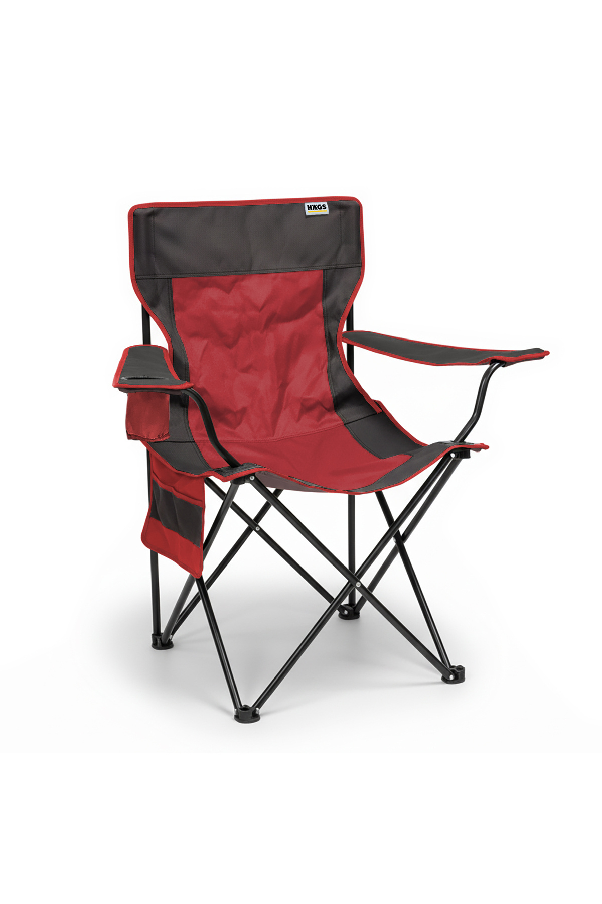 HAEGS Kamp Sandalyesi, Outdoor, Plaj ve Piknik için Katlanır Kamp Sandalyesi, XL Boy- Kırmızı- Kahve