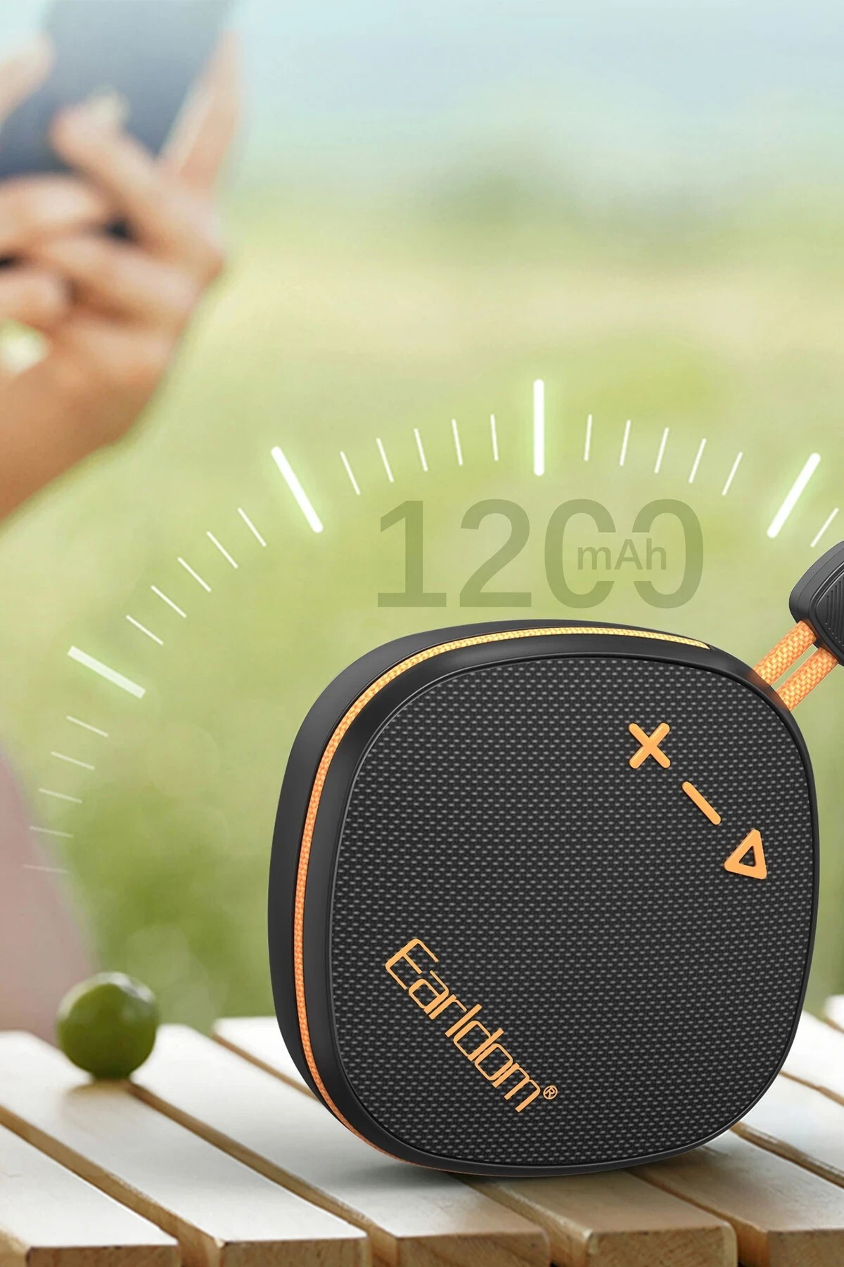Resim No7tech Earldom A34 BT 5.3 Mini Kablosuz Hoparlör - Siyah-Turuncu 