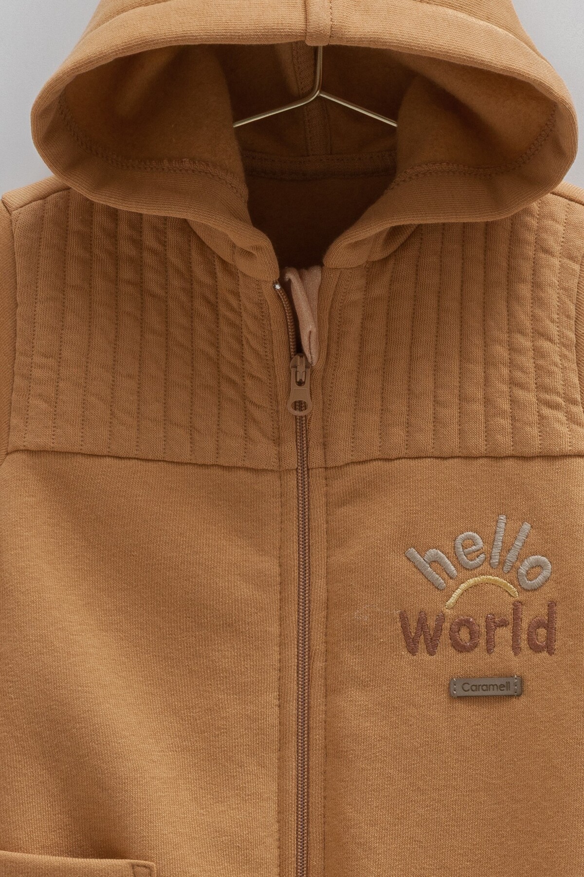 Caramell Erkek Bebek Tulumu 3 İplik Şardonlu, Kapüşonlu Kışlık Bebek Tulumu 1-12 Ay arası fotoğrafı 3 (önizleme)