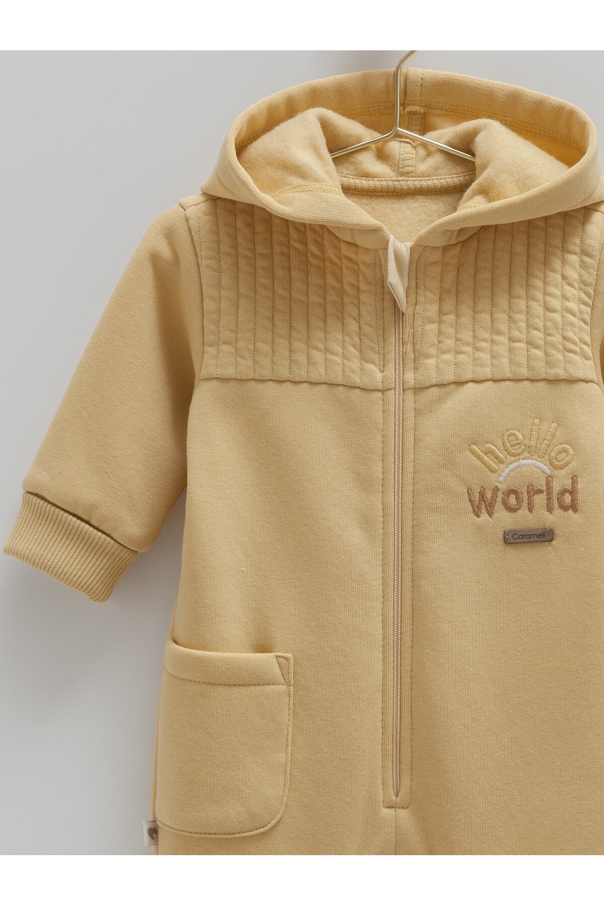 Caramell Erkek Bebek Tulumu 3 İplik Şardonlu, Kapüşonlu Kışlık Bebek Tulumu 1-12 Ay arası fotoğrafı 2 (önizleme)