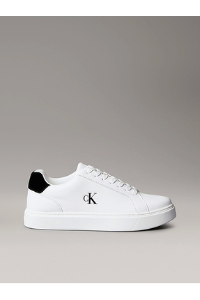 Calvin Klein Deri Logolu Sneaker Ayakkabı YM0YM0143501W Erkek AYAKKABI YM0YM0...
