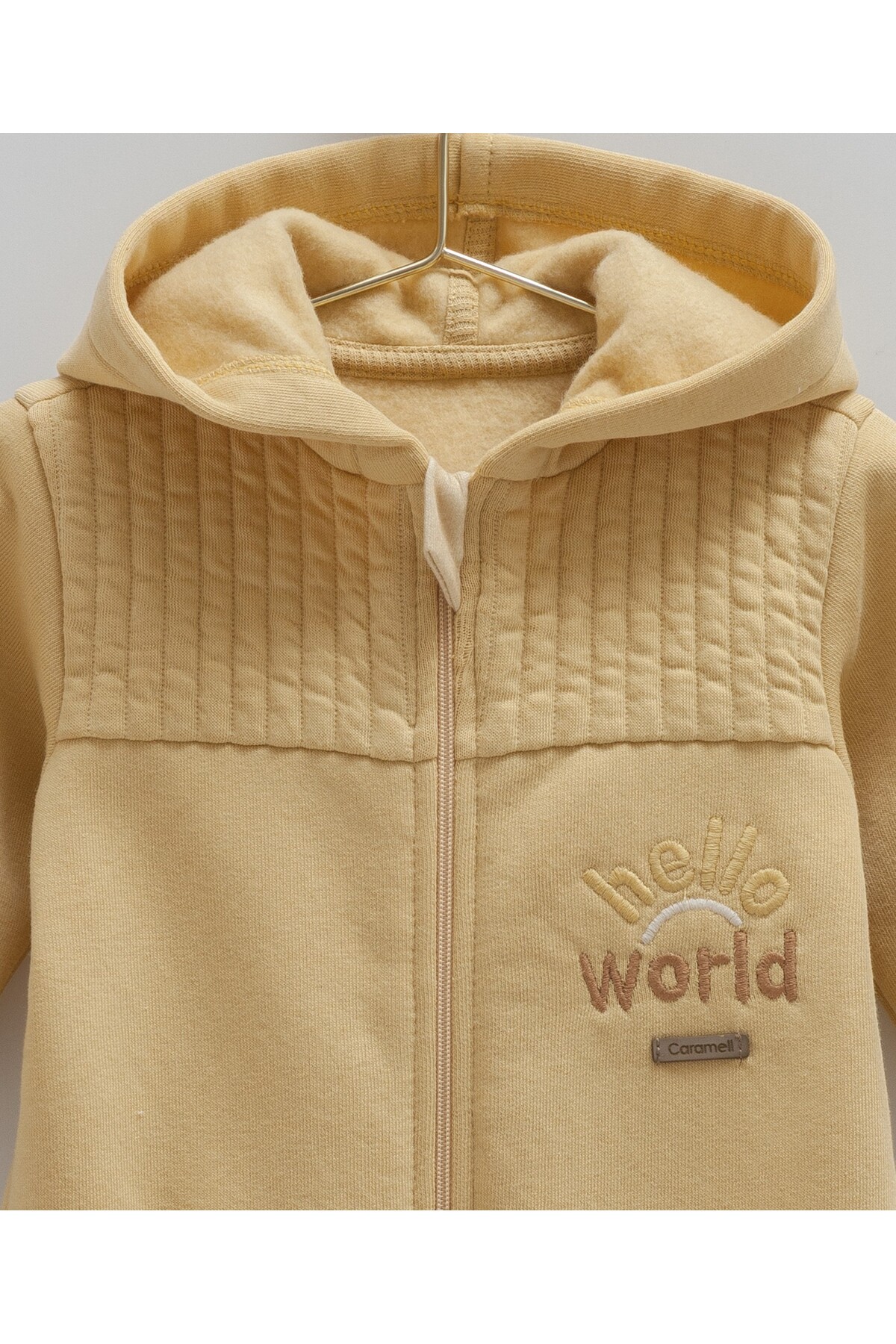 Caramell Erkek Bebek Tulumu 3 İplik Şardonlu, Kapüşonlu Kışlık Bebek Tulumu 1-12 Ay arası fotoğrafı 3 (önizleme)