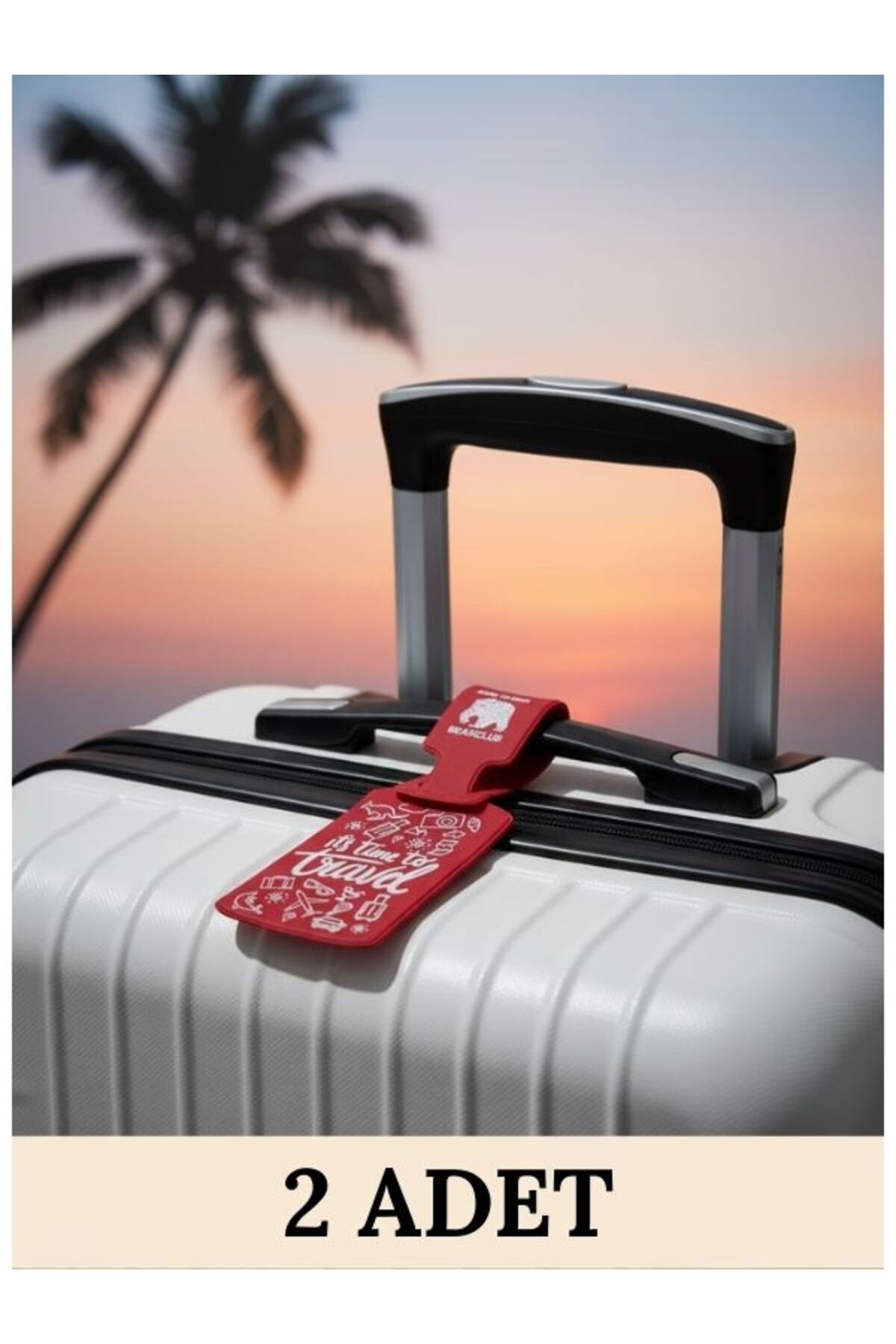 2 Pieces Universal Bear Club Printed Suitcase Label Suitcase Label Waterproof PVC Named Card Holder