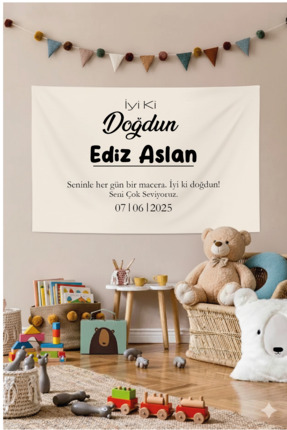 Jozia Kişiye Özel Doğum Günü Duvar Flaması / Duvar Süsü / Parti Flaması /Duva...