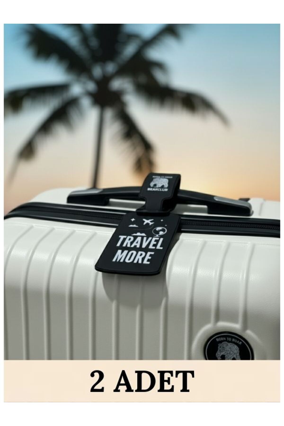 2 Pieces Universal Bear Club Printed Suitcase Label Suitcase Label Waterproof PVC Named Card Holder