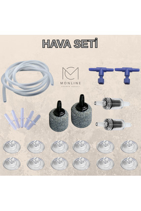 MS AKVARYUM CANLILARI ÜRETİM VE TEDARİK TESİSİ Akvaryum Hava Seti / 2 hava ta...
