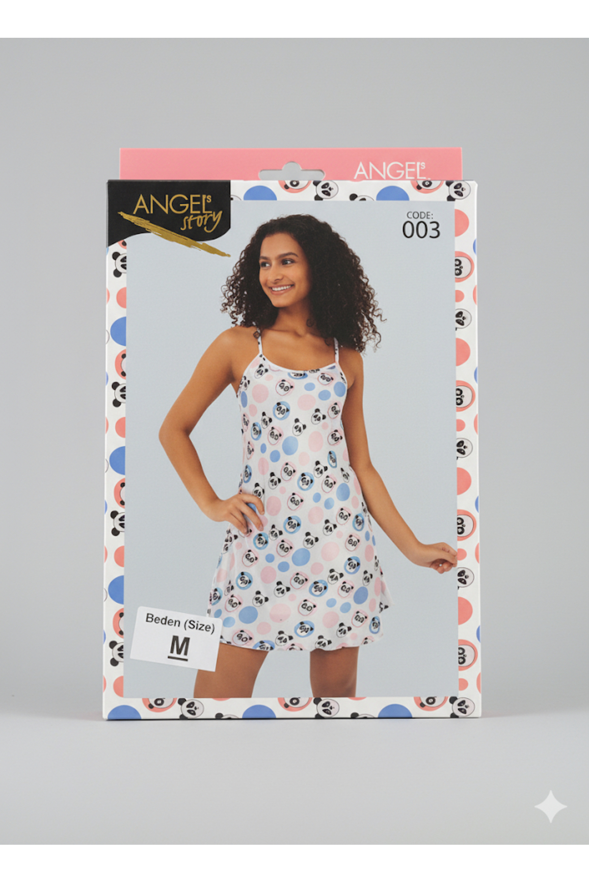 MODA Kadın Saten Desenli Gecelik