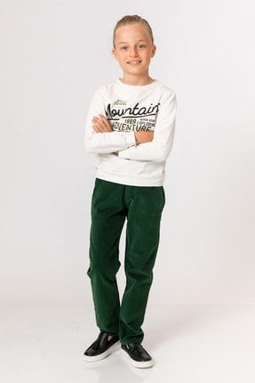 Erkek Çocuk Yeşil Kadife Pantolon 2191
