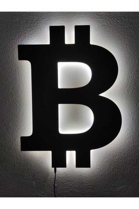 Bitcoin Kripto Para Led Işıklı Ahşap Tablo btc22