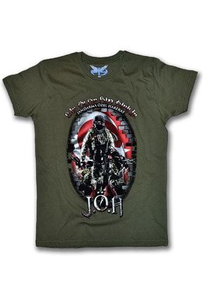 Jandarma Özel Harekat Erkek Kısa Kollu T-shirt - Haki Yeşil TYC00228888265