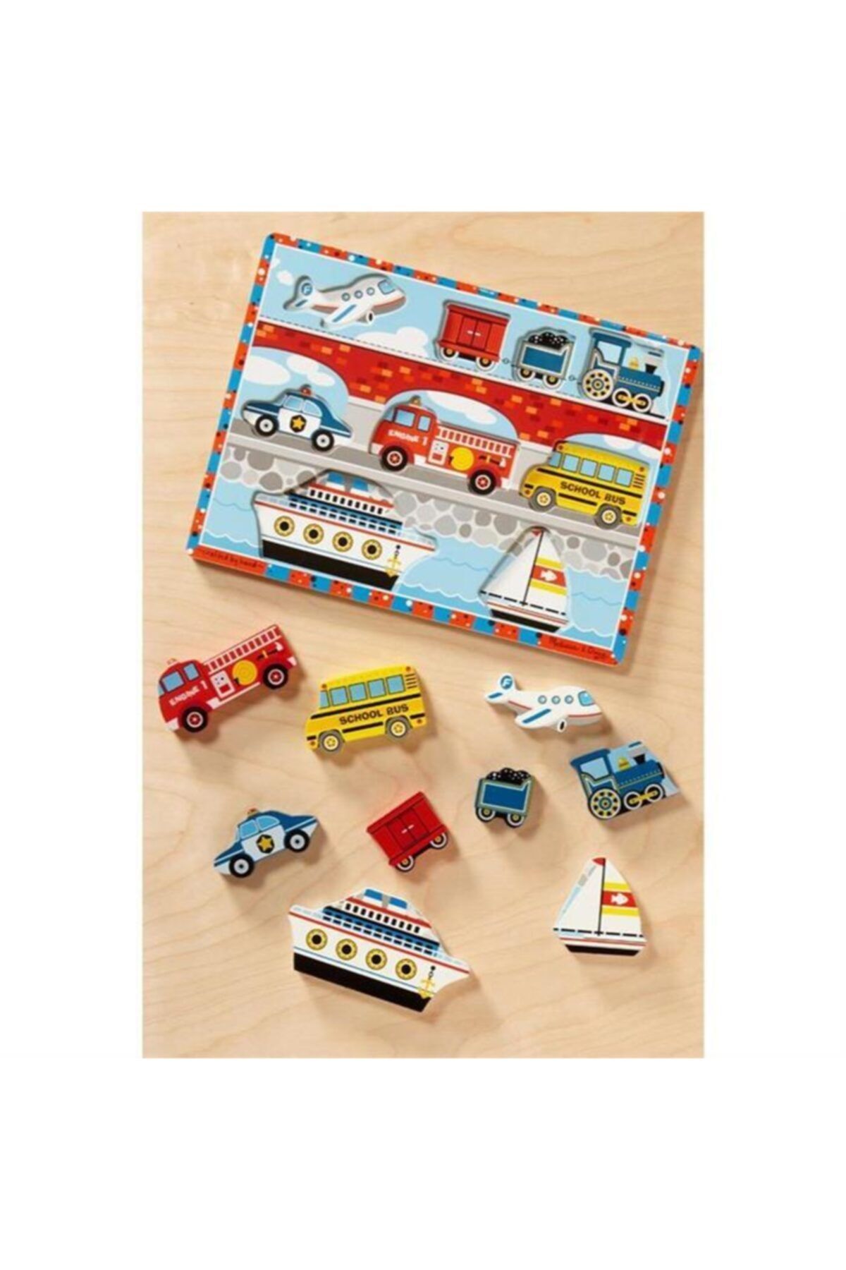 اسباب بازی های آموزشی Melissa Doug پازل چاقوی چوبی ملیسا و داگ وسایل نقلیه Melissa & Doug