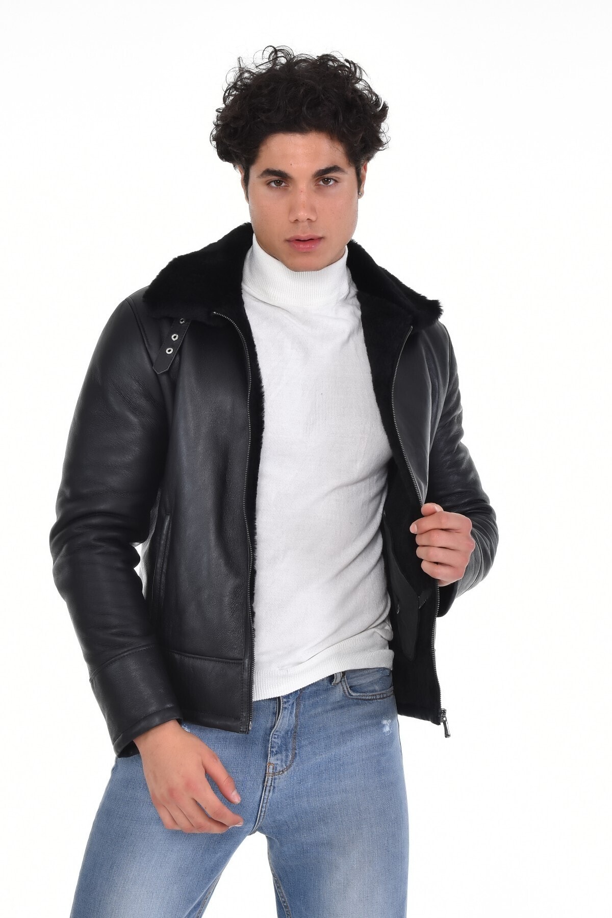 GENUINE LEATHER AND FUR JACKET main image 0