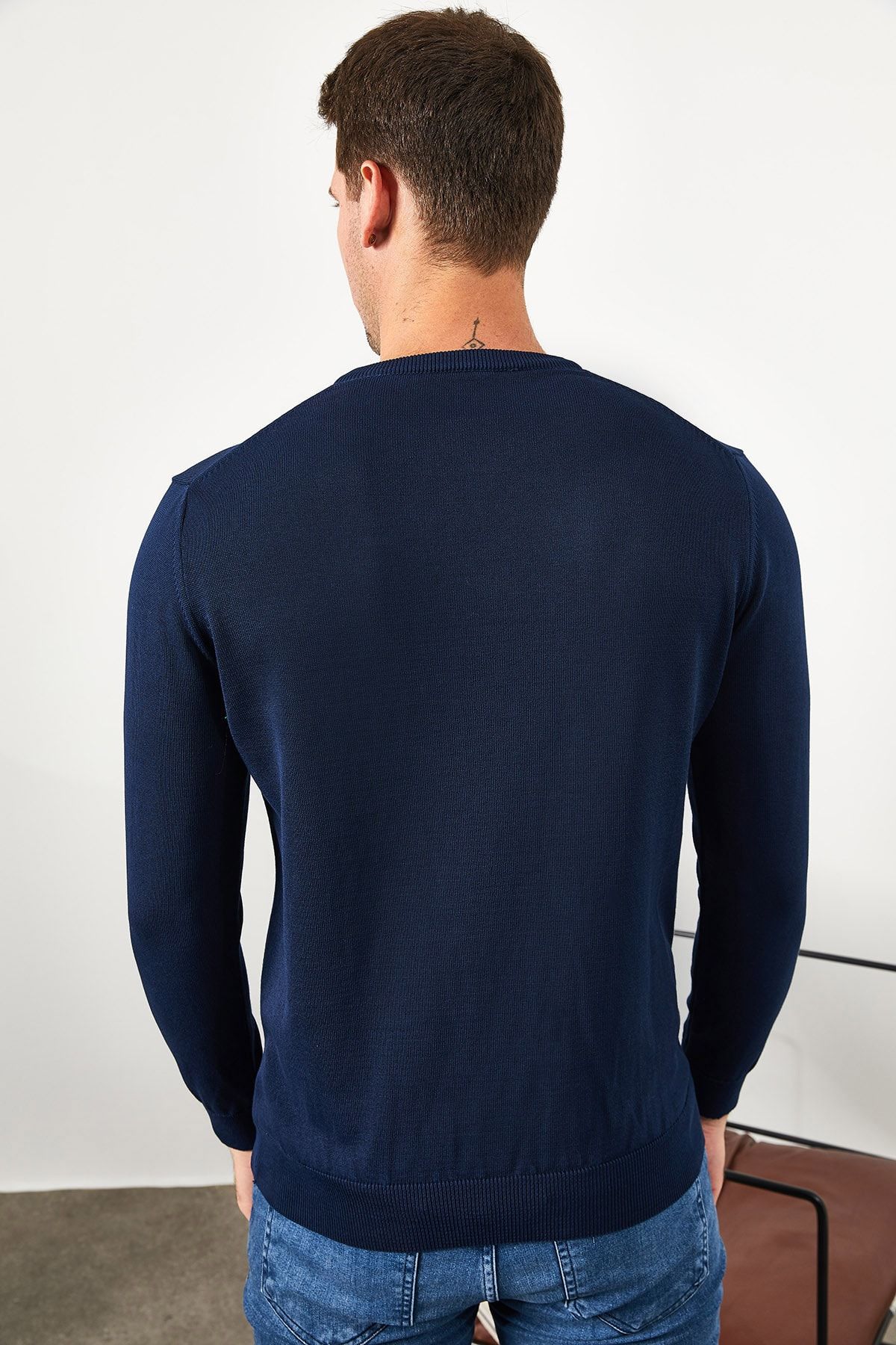 Bianco Lucci-Men's Soft Basic Sweater - Erk1029 4