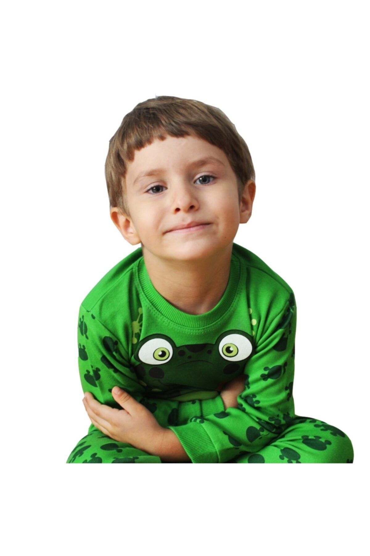 Süpermini-Children's Pajama Set with Frog Figure 4 5 6 Years 3