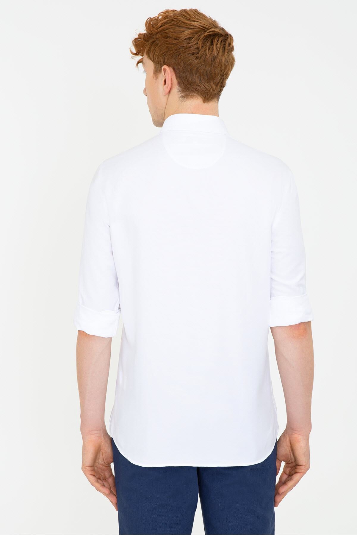 پیراهن مردانه سفید یو اس پولو | G081SZ004.000.1379185 اورجینال - تصویر 3