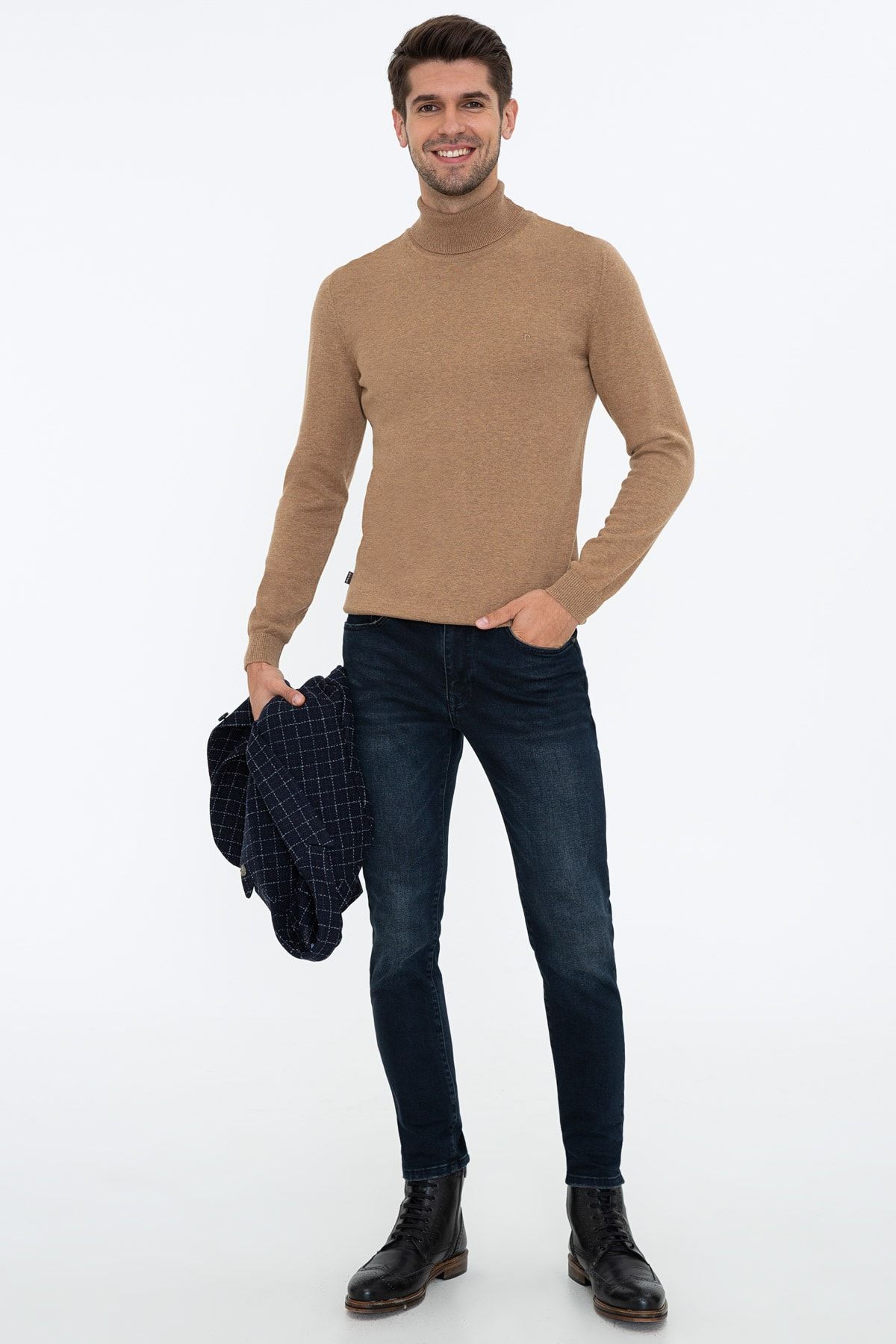Pierre Cardin-Camel Melange Men's Sweater G021SZ0TK.0001256258 5