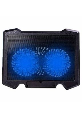 Çift Fan Mavi Led Işıklı Ergonomik Laptop Soğutucu 9