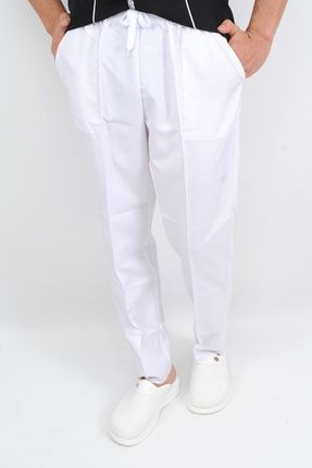 Erkek Alpaka Beyaz Beli Lastikli Pantolon PT-004
