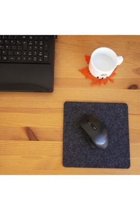 Keçeden Yumuşak Dokulu Mouse Pad Keçeden Oyuncu ve Ofis Mouse Pad Koyu Gri TKMP-023