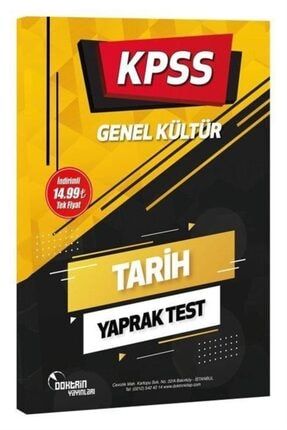 2022 Kpss Tarih Yaprak Test 9786257465014