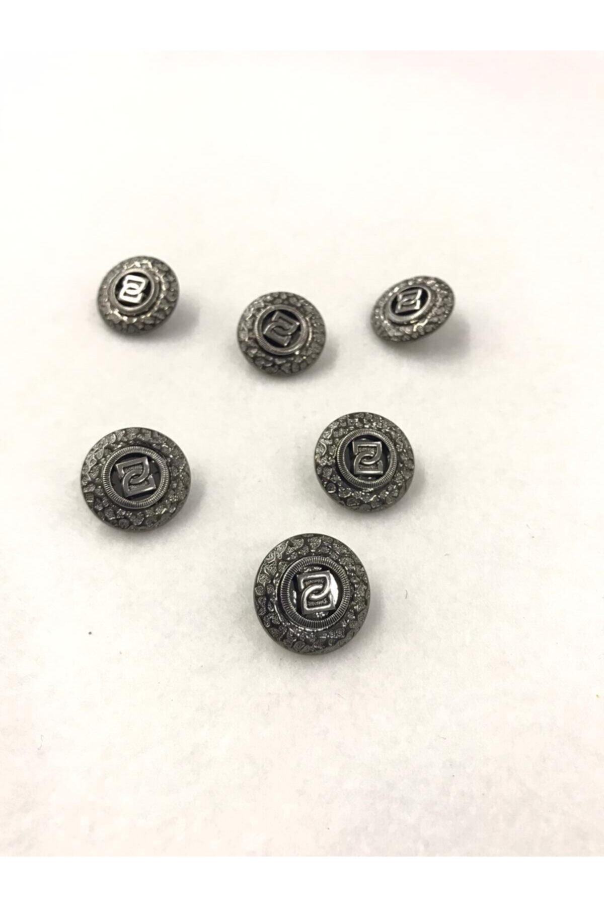 Trench Coat Button Metalized 6 Pieces