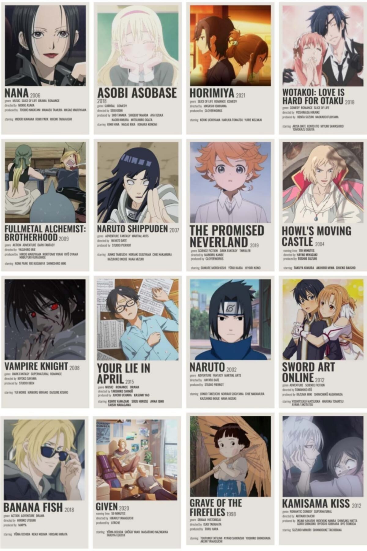 Visare Anime Poster Seti 73 Adet 10 X 15 Cm 210 Gr Amerikan Bristol Kagit Fiyati Yorumlari Trendyol